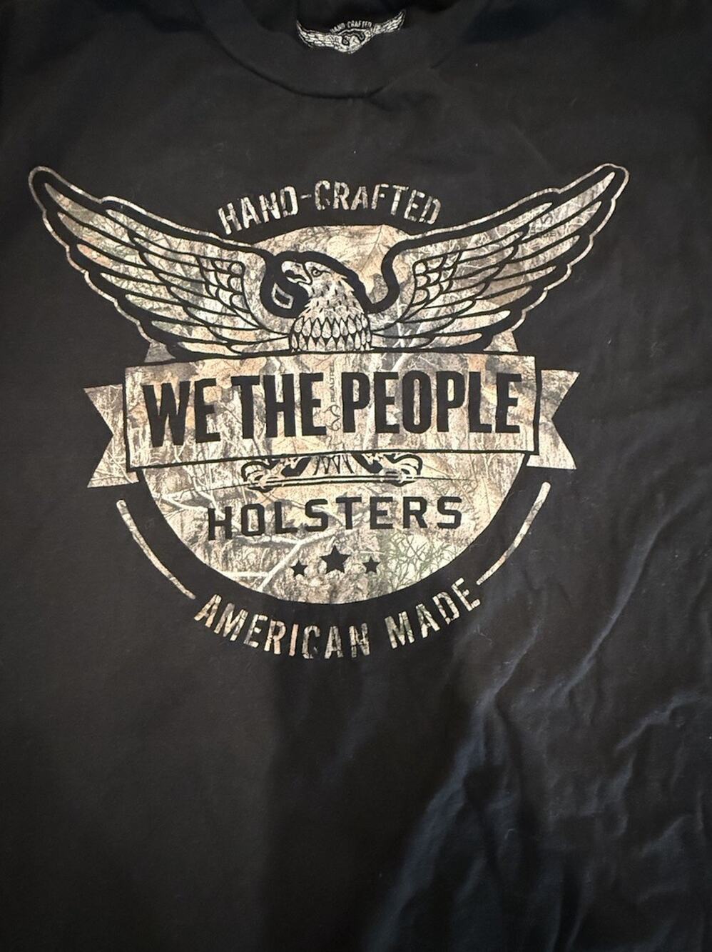 We The People Holsters Mens XXL Black Graphic T Shirt Eagle American Flag 2XL